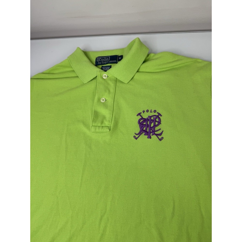 Mens Polo Ralph Lauren Lime Green Crest Logo Shirt Size Medium